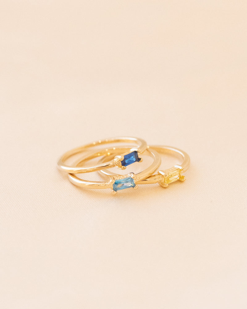 Birthstone Baguette Ring