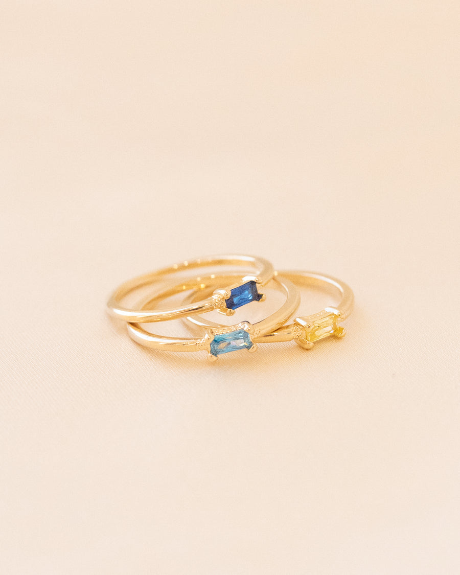 Birthstone Baguette Ring