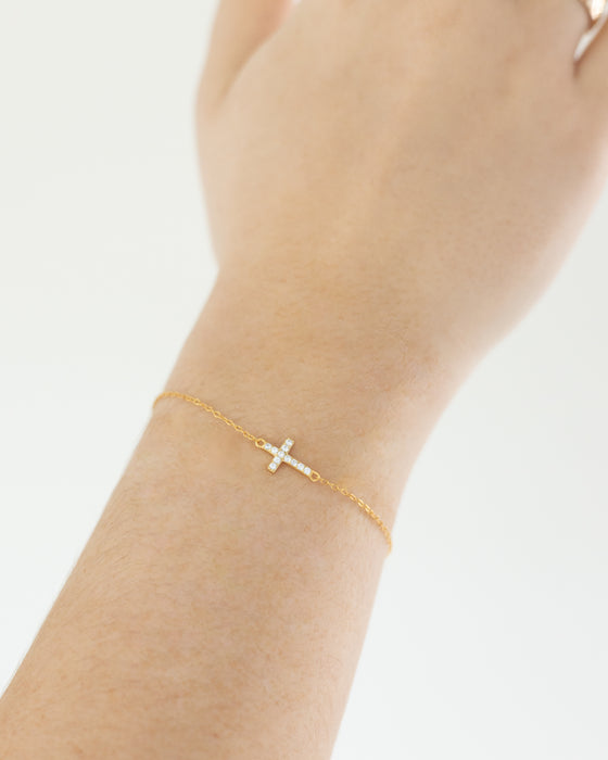 Diamond Cross Bracelet