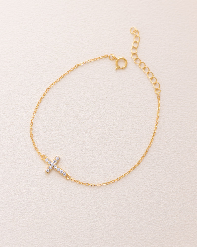 Diamond Cross Bracelet