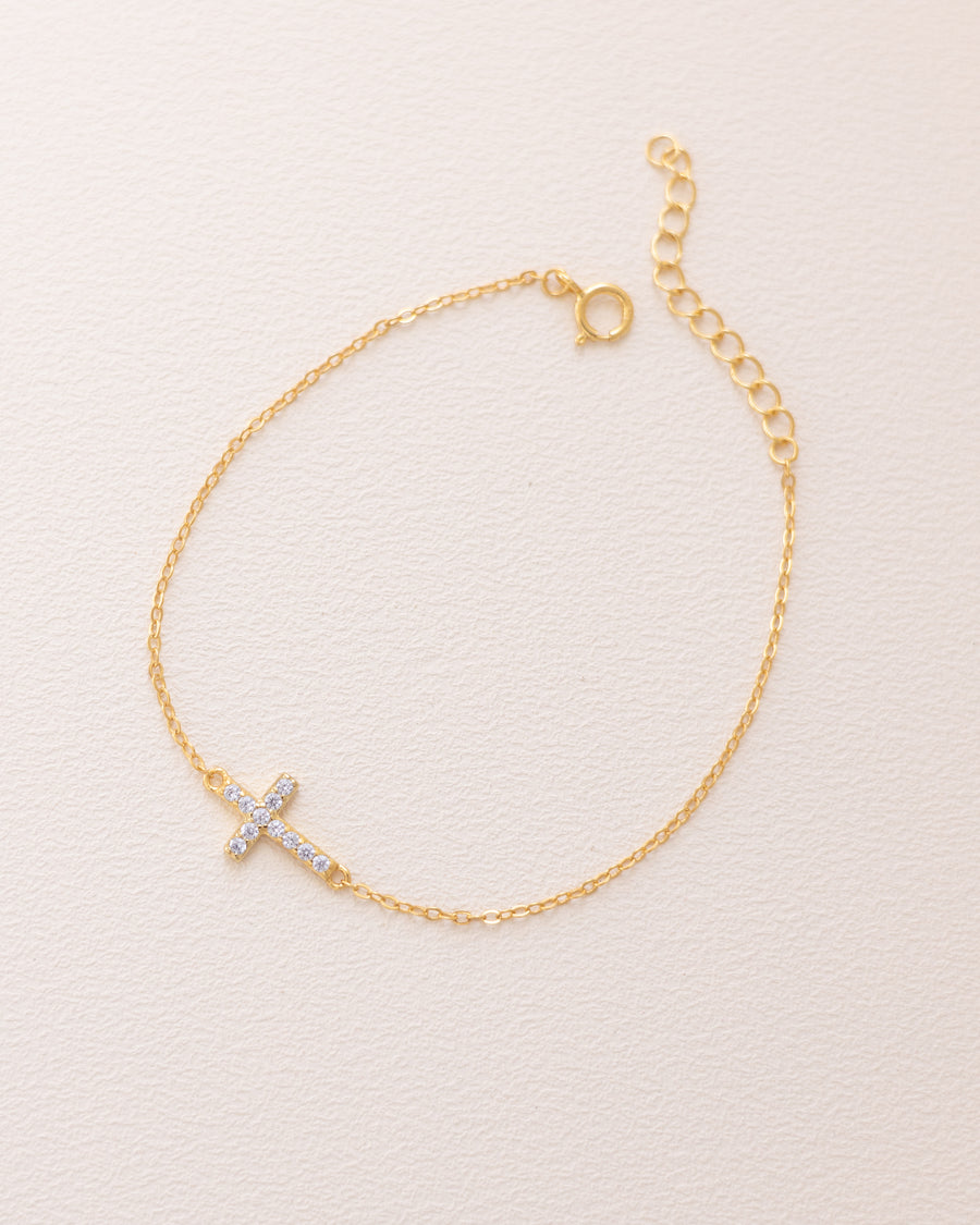 Diamond Cross Bracelet