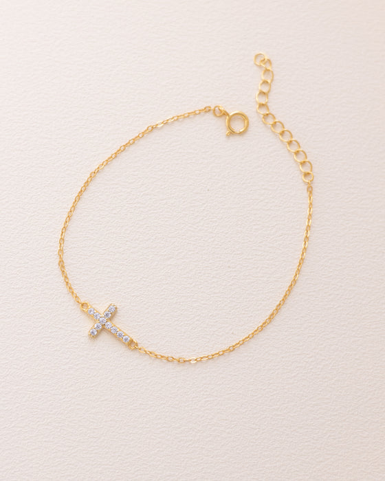 Diamond Cross Bracelet