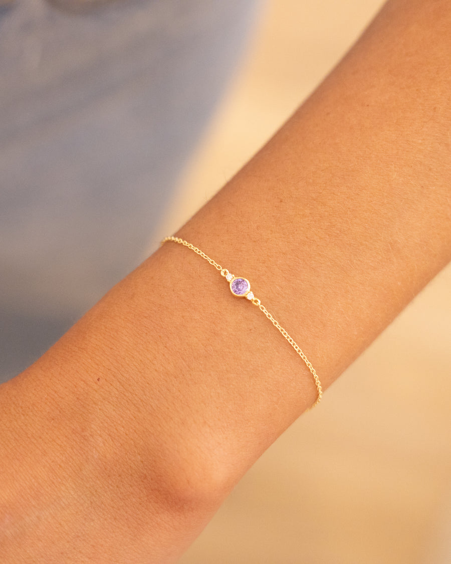Bezel Birthstone Bracelet