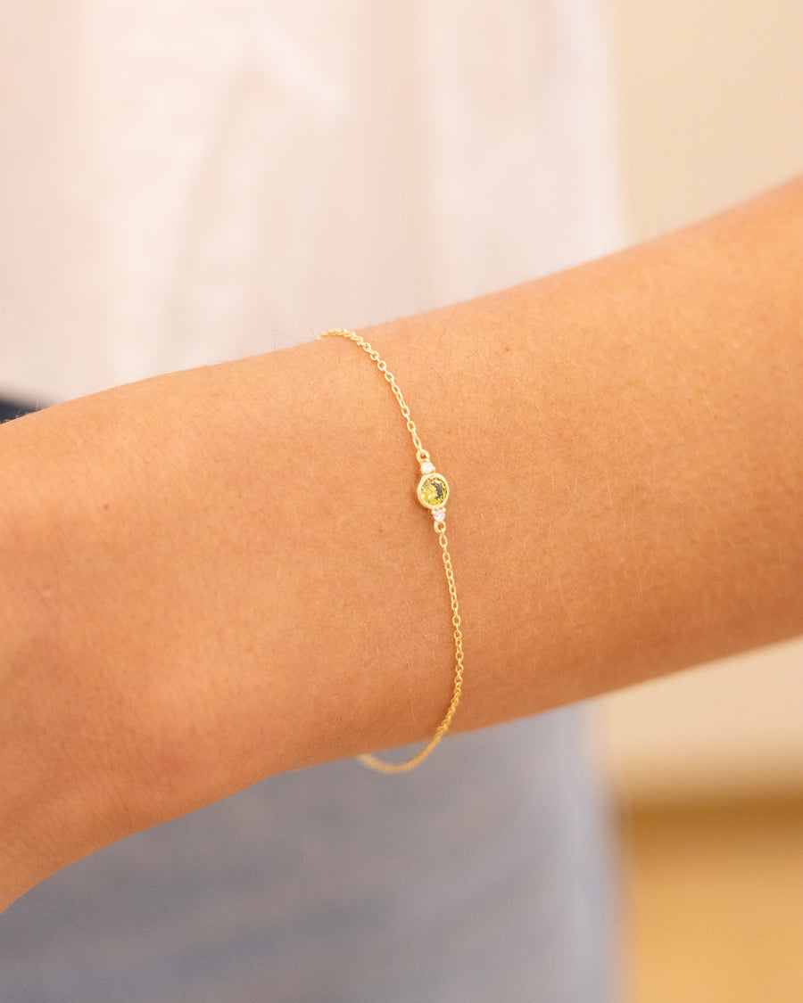 Bezel Birthstone Bracelet