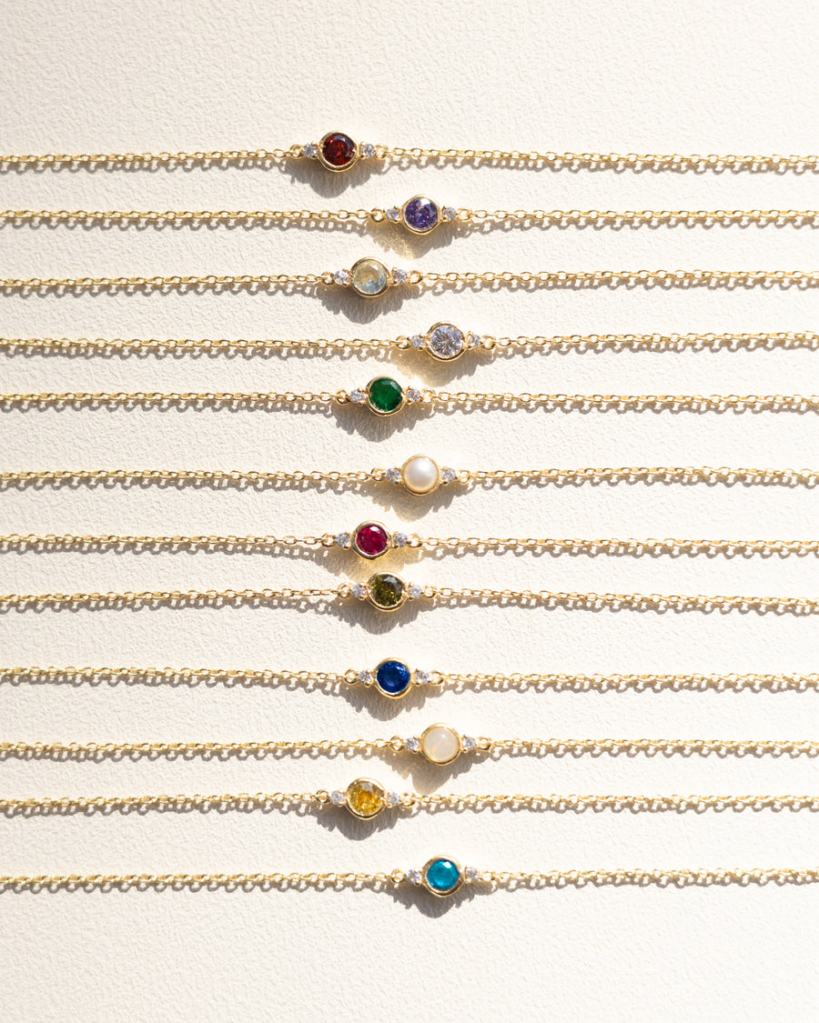 Bezel Birthstone Bracelet