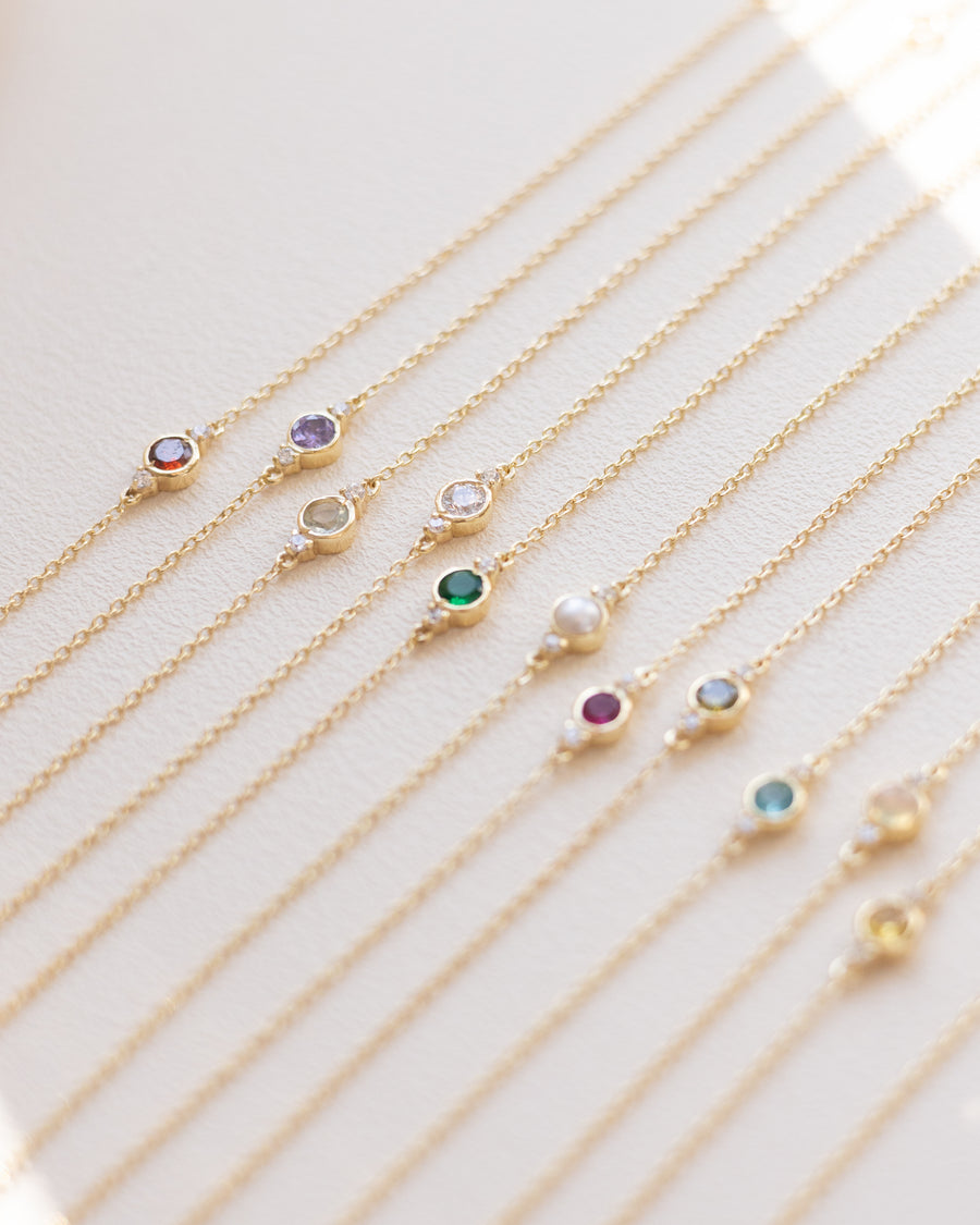 Bezel Birthstone Bracelet
