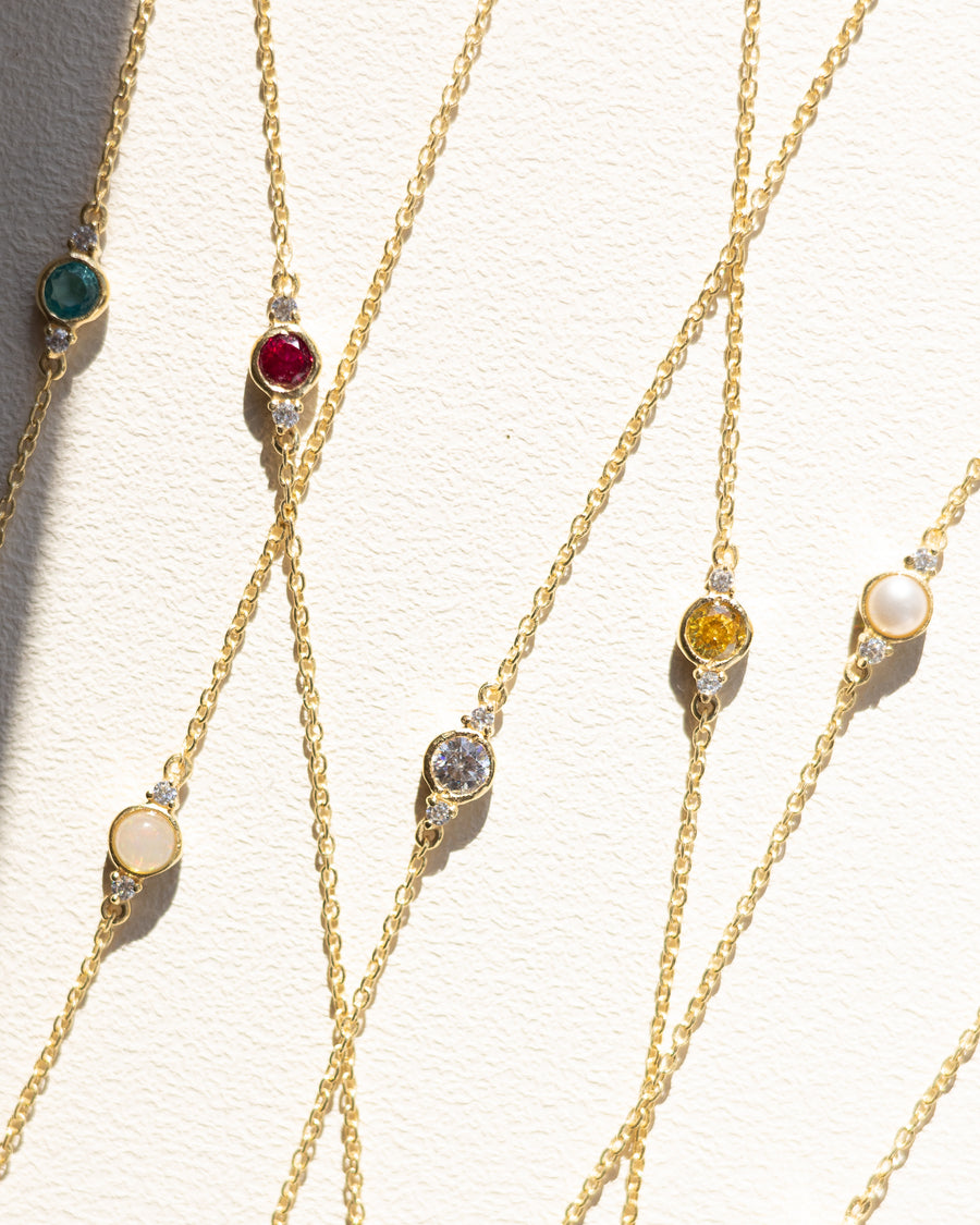 Bezel Birthstone Bracelet