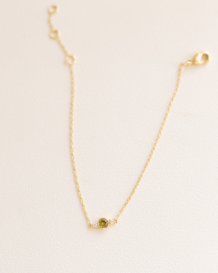 Bezel Birthstone Bracelet