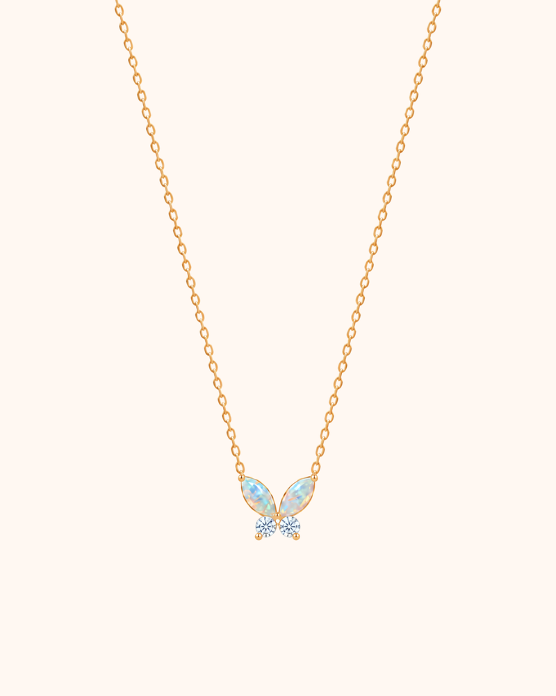 Opal Butterfly Necklace