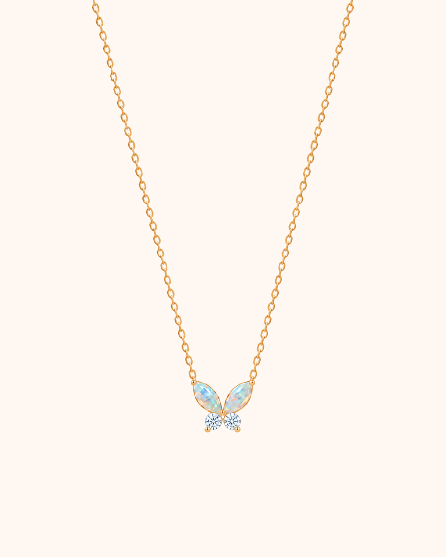 Opal Butterfly Necklace