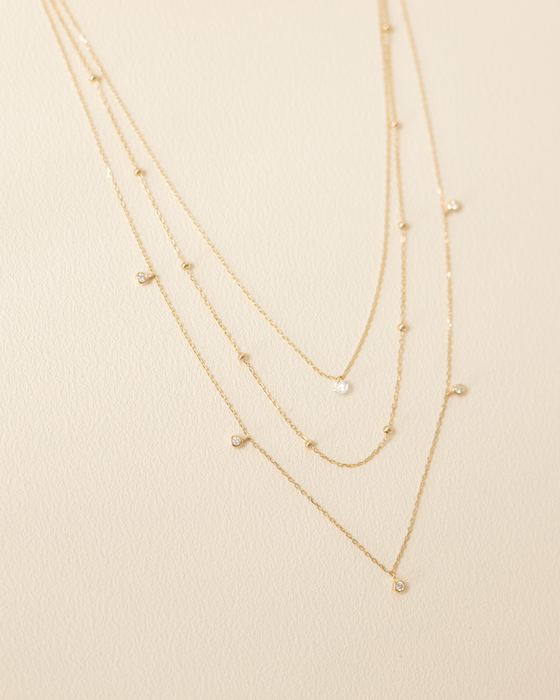 14k Gold Beaded Necklace