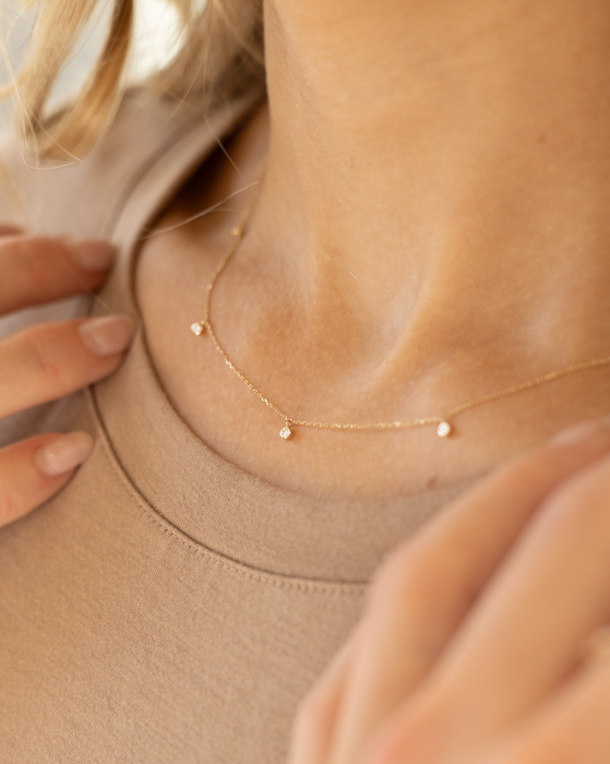 Diamond Bezel Drop Necklace