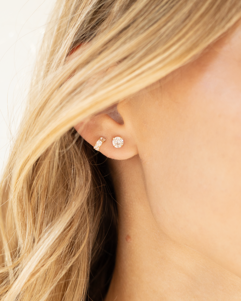 14k Gold Solitaire Studs