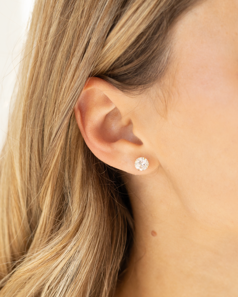 14k Gold XL Solitaire Studs