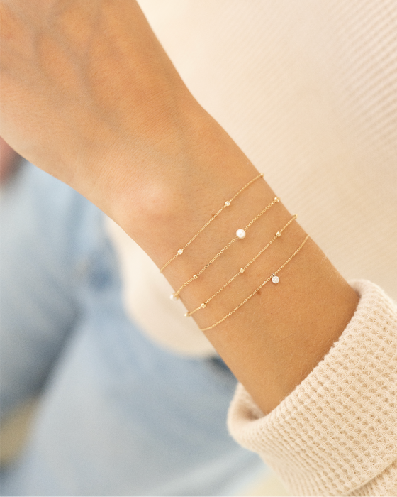 14K Gold Beaded Bracelet