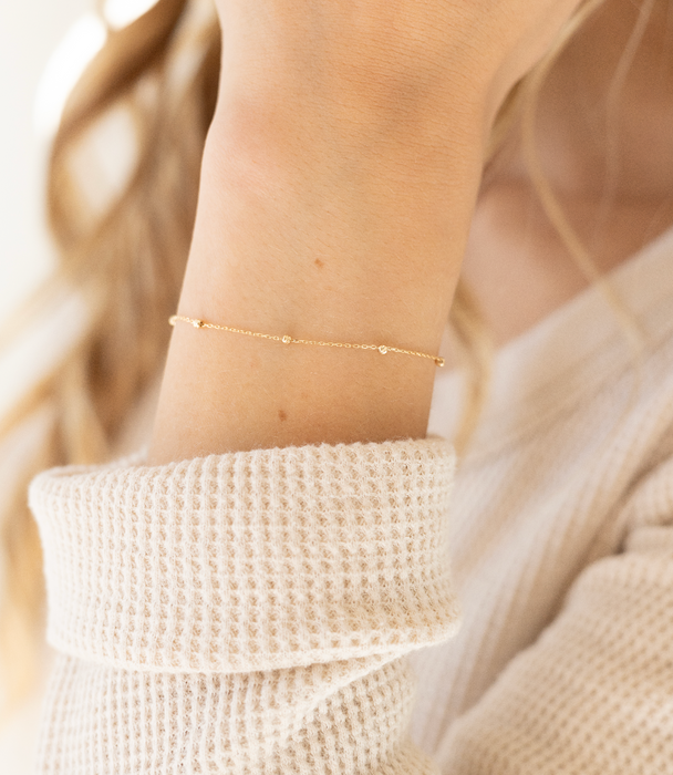 14K Gold Beaded Bracelet