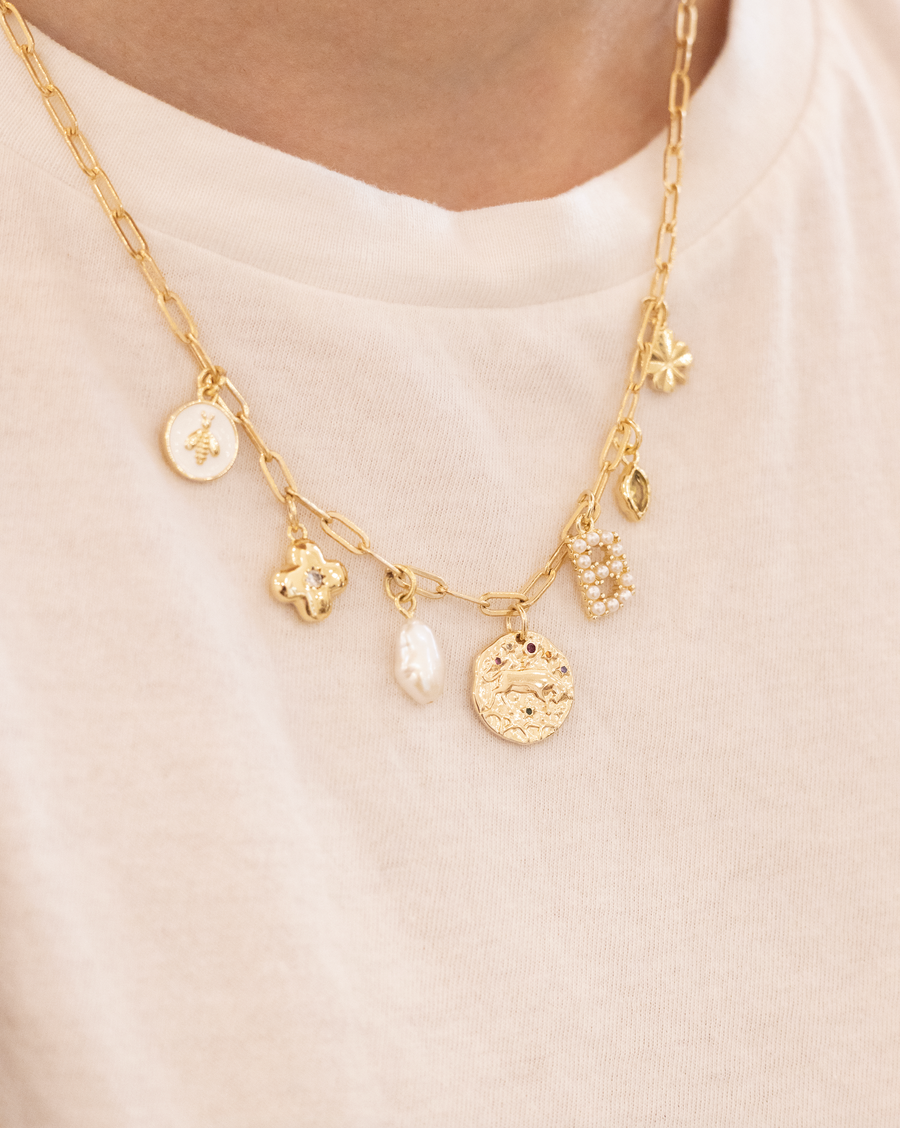 Pearl Letter Charm