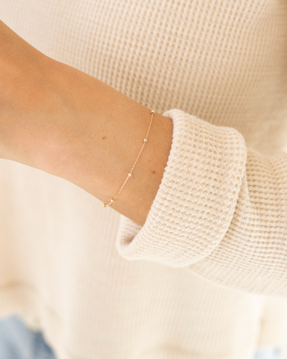 14K Gold Beaded Bracelet