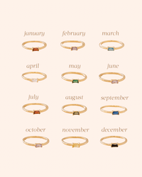 Birthstone Baguette Ring